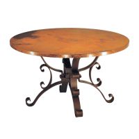 Roman Hammered Copper Round Dining Table - Heavy Design