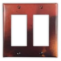 Rojo y Negro 2 Rocker/GFI Copper Switch Plate