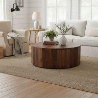 Industrial Rustic Table: Some lifestyle images are created with AI for visualization purposes. Crafted from natural solid wood, each piece is unique and will vary.