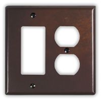 Rustic 1 Rocker/GFI 1 Outlet Copper Switch Plate