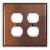 Rustic 2 Outlet Copper Switch Plate