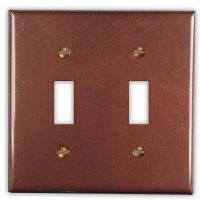 Rustic 2 Toggle Copper Switch Plate