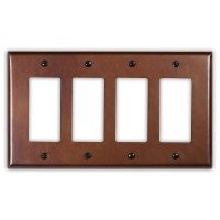 Rustic 4 Rocker/GFI Copper Switch Plate
