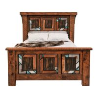 Rustic Luxe Mosaic Barnwood Bed