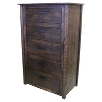 Rustic Mill Barnwood 5 Drawer Chest