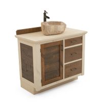 CUSTOM - Rustic Antiqued Farmhouse Vanity - 36" Sink Center w/ Custom Drawers (Standard 36" & 42" Sink Center vanities come w/ no working drawers)