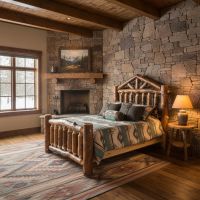 Cabin Style Bed: Some lifestyle images are created with AI for visualization purposes. Crafted from natural solid wood, each piece is unique and will vary.