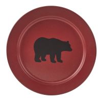 Rustic Black Bear Enamel Salad Plate