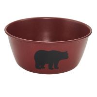 Rustic Black Bear Red Enamel Soup & Cereal Bowl
