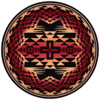 Rustic Cross Rug - Burnt Red