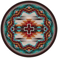 Rustic Cross Rug - Electric