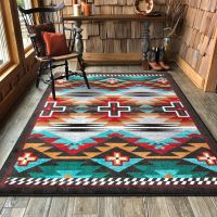 Rustic Cross Rug - Electric