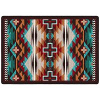 Rustic Cross Rug - Electric