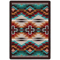 Rustic Cross Rug - Electric