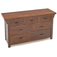Rustic Oak Seven Drawer Dresser