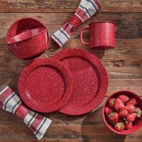 Rustic Red Granite Enamel Dinnerware