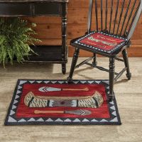 Rustic River Canoe Hooked Area Rug