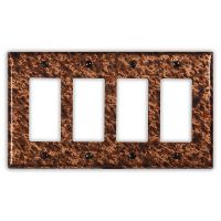Sandstorm 4 Rocker/GFI Copper Switch Plate