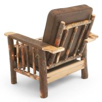 Saranac Hickory Deluxe Log Chair - Apache Stone Dark fabric