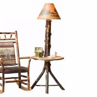 Hickory Floor Lamp Table