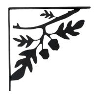 Wrought Iron Acorn Shelf Brackets