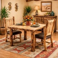 Aspen Dining Table: Some lifestyle images are created with AI for visualization purposes. Crafted from natural solid wood, each piece is unique and will vary.