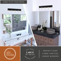 Seward Park 5-Light Black and Satin Brass Vanity Light