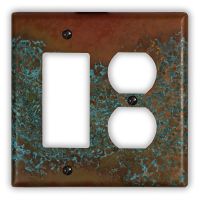 Sierra 1 Rocker/GFI 1 Outlet Copper Switch Plate
