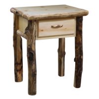 Silverleaf 1 Drawer Log Nightstand - Flat Drawer Front