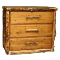 Silverleaf Aspen 3 Drawer Log Chest with Flat Front Drawers