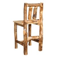 Back view of Silverleaf Aspen Log Bar Stool