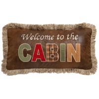 Welcome to the Cabin Faux Leather Pillow