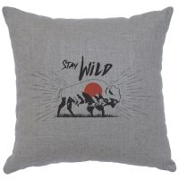 Stay Wild Image Decor Pillow - Gray Linen