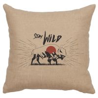 Stay Wild Image Decor Pillow - Natural Linen