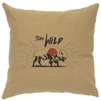 Stay Wild Image Decor Pillow - Straw Linen