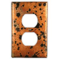 Sunburst 1 Outlet Copper Switch Plate