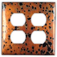 Sunburst 2 Outlet Copper Switch Plate