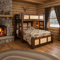 Handcrafted Bun Bed: Some lifestyle images are created with AI for visualization purposes. Crafted from natural solid wood, each piece is unique and will vary.
