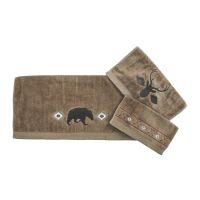 Aztec Bear Towel Set in Mocha