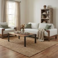 Live Edge Coffee Table: Some lifestyle images are created with AI for visualization purposes. Crafted from natural solid wood, each piece is unique and will vary.