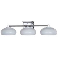 Belmont 3-Light Chrome and Gloss White Vanity Light
