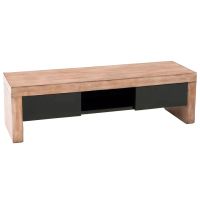 Urban Rustic Flat Screen TV Stand - Antique Distressed Light Mahogany