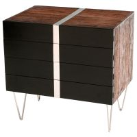 Urban Rustic Mahogany Hairpin Four Drawer Chest - Reclaimed Wood