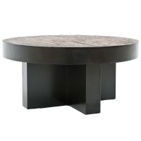 Urban Rustic Round Coffee Table - Urban Graphite Reclaimed Wood