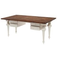 30" High Vintage Desk shown with four drawers in Antique White