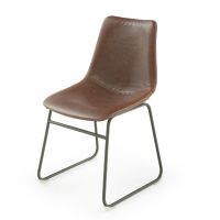 Vogue Upholstered Leather Dining Chair - Burnt Umber Cypress Leather