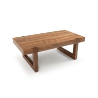 Modern Elegant Dining Table - with Golden Walnut Base in Clear Finish