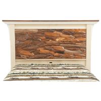 Ivory Teak Panel Cottage Bed, Headboard Detail