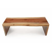 Rustic Hardwood Waterfall Bench - Black Walnut