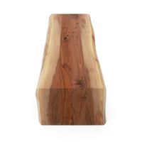 Rustic Hardwood Waterfall Bench - Black Walnut